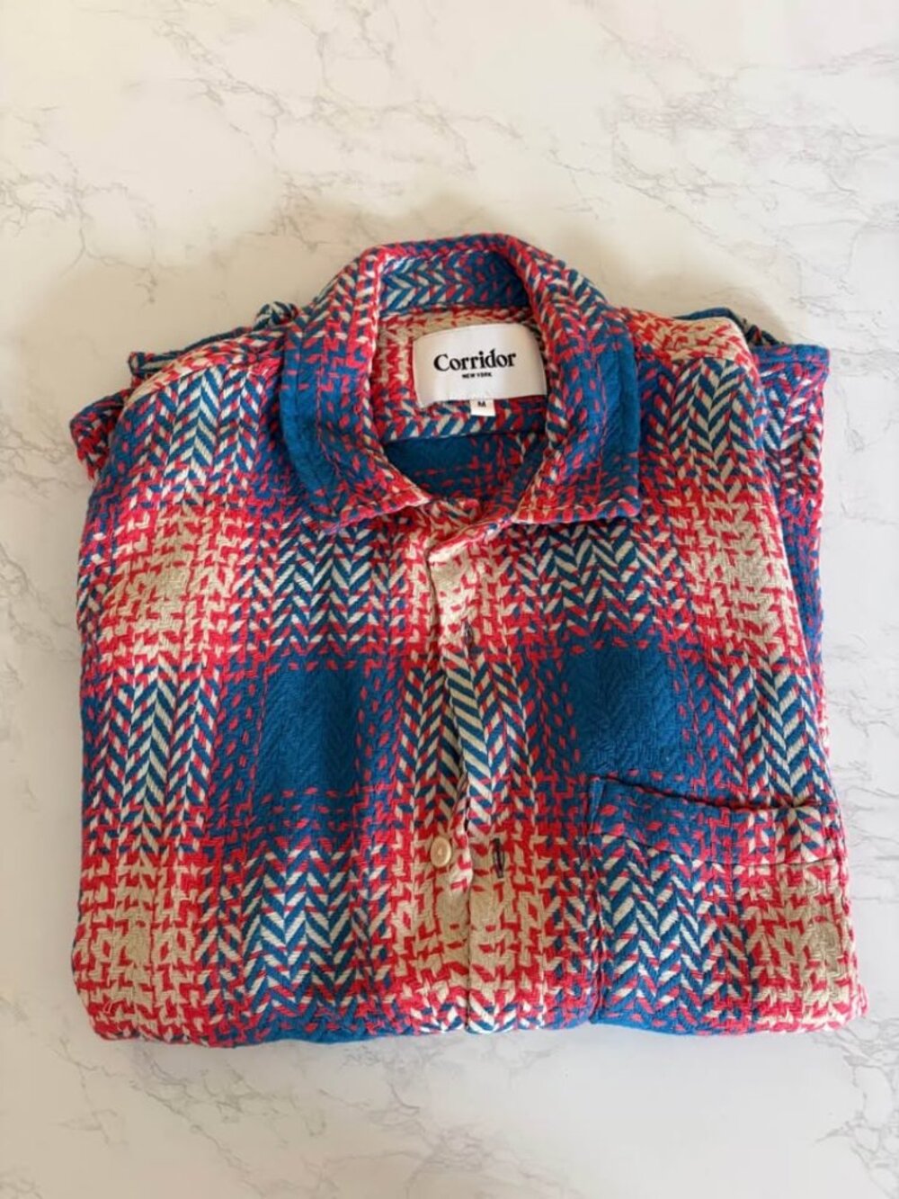 Corridor New York Short Sleeve Button Down Shirt Size M